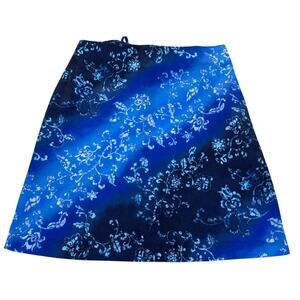 Y2K Exact Change Junior Womens Size 5 Blue Tie Dye Floral Mini Skirt